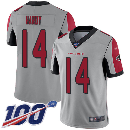 Atlanta Falcons Limited Silver Men Justin Hardy Jersey NFL Football #14 100th Season Inverted Legend->youth nfl jersey->Youth Jersey